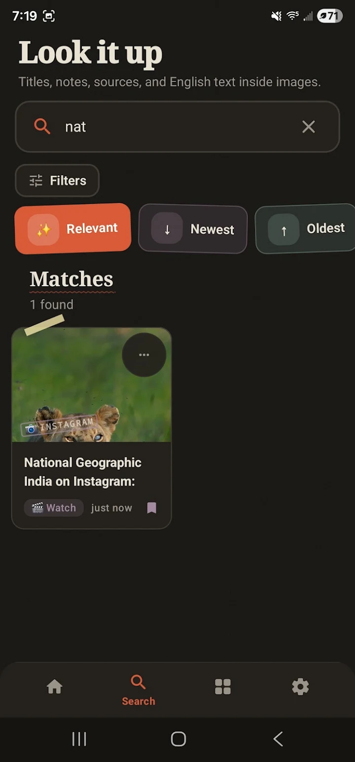 PettiBox screenshot — organize saves into collections with tags